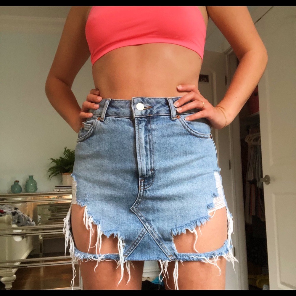 Topshop denim skirt